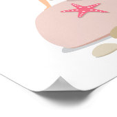 Cartoon zeemeermin met zeeschildpadden en zeepaard poster (Hoek)