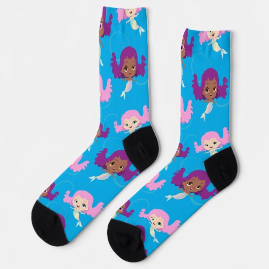 Cartoon Zeemeermin Patroon Sokken (Links)