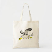 Cartoon zeemeeuw boven hoofd tote bag (Voorkant)