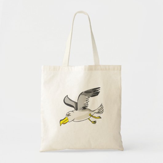Cartoon zeemeeuw boven hoofd tote bag (Voorkant)