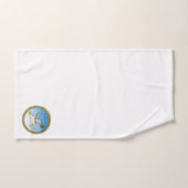 Cartoon zeemeeuw met een gouden lijst boven haar h bad handdoek (Handdoek)