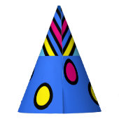 Cartoon zeemeeuw met kleurrijke sterren en cirkels feesthoedjes (Achterkant)