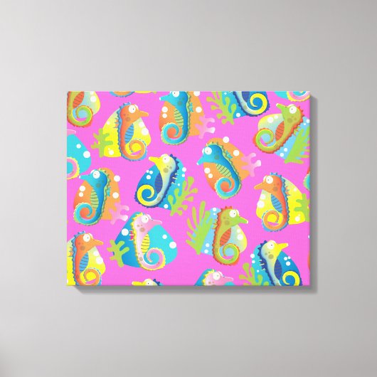 Cartoon Zeepaarden Canvas Afdruk (Voorkant)