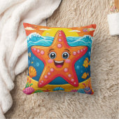 Cartoon Zeester Onderwater voor Kinderkamer Decora Kussen (Deken)
