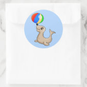 Cartoon zegel afspelen met bal (Tas)