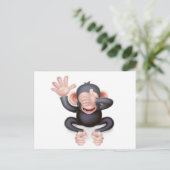 Cartoon Zie Geen zwarte aap Briefkaart (Staand voorkant)