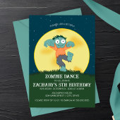 Cartoon Zombie Dance verjaardagsuitnodiging Kaart