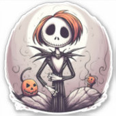 Cartoon Zombie design Sticker (Voorkant)