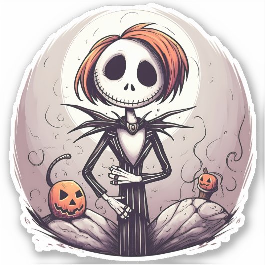 Cartoon Zombie design Sticker (Voorkant)