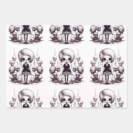 Cartoon zombie meisje inpakpapier (Voorkant 2)