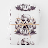 Cartoon zombie meisje inpakpapier (In situ)