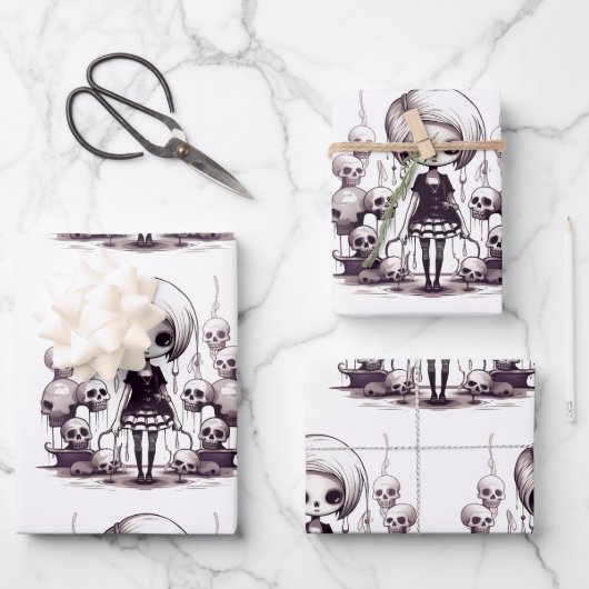 Cartoon zombie meisje inpakpapier (Voorkant)