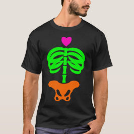 Cartoon Zombie Skeleton Ribcage Art T-shirt