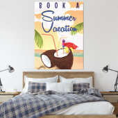 Cartoon zomervakantie canvas afdruk (Insitu (Slaapkamer))