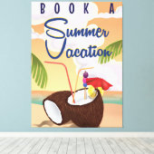 Cartoon zomervakantie canvas afdruk (Insitu (Houten vloer))