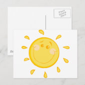 Cartoon zon briefkaart (Voorkant / Achterkant)
