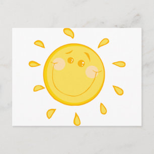 Cartoon zon briefkaart