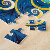 cartoon zon en maan houden van vrede legpuzzel (Zijkant)