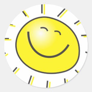 Cartoon Zon Ronde Sticker