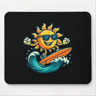 Cartoon Zon Surfen Zomer Strand Golf Kunst Muismat
