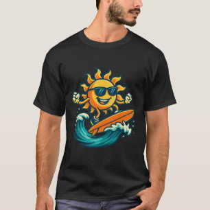 Cartoon Zon Surfen Zomer Strand Golf Kunst  T-shirt