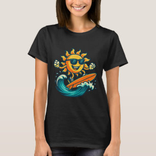 Cartoon Zon Surft Zomer Strand Golf Art T-shirt