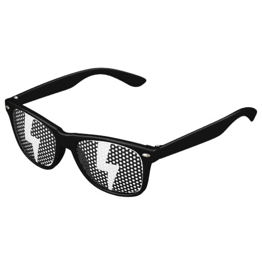 Cartoon zonnebril: glanzende reflectie bliksem kinder zonnebril (Gekanteld)