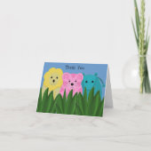 Cartoon Zoo Animal Dank u Bedankkaart (Voorkant)