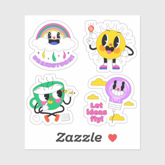Cartoon zuur Idee sticker set (Vel)