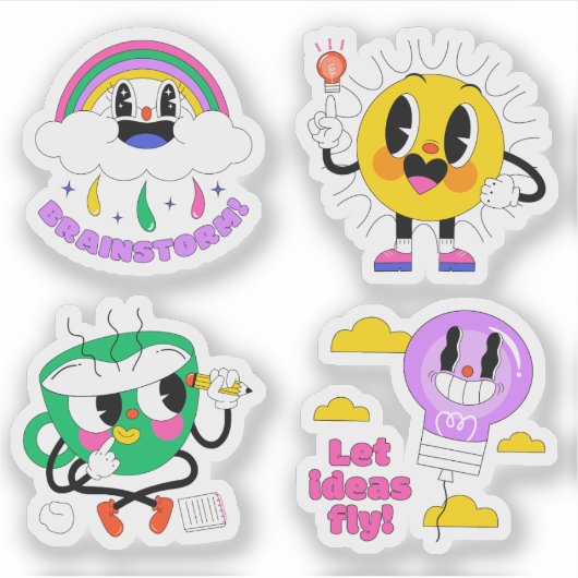 Cartoon zuur Idee sticker set (Voorkant)