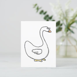 Cartoon zwaan sierlijk wit vogelontwerp briefkaart
