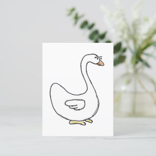 Cartoon zwaan sierlijk wit vogelontwerp briefkaart