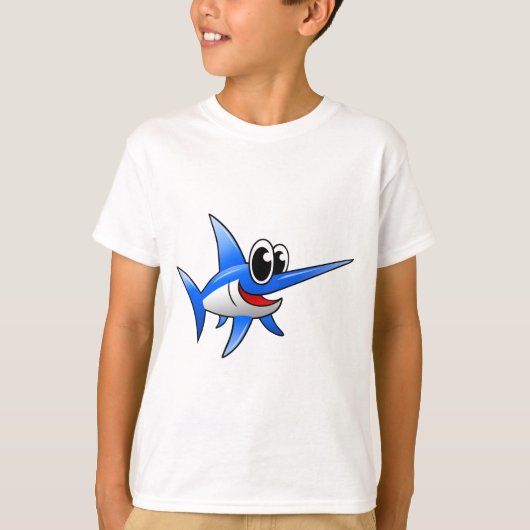 Cartoon zwaardvis t-shirt (Voorkant)