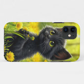 Cartoon zwart kat Case-Mate iPhone case (Achterkant (horizontaal))