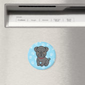 Cartoon Zwart Pug Magnet (Insitu (Vaatwasser))