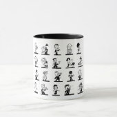 cartoon zwart-wit strips grappige mok (Midden)