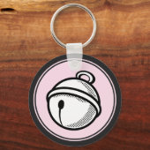 Cartoon Zwart Witte Kat Bel Pop Art Grafische Sleu Sleutelhanger (Voorkant)