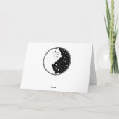 Cartoon zwarte en witte katten , yin yang - teken kaart (Achterkant)