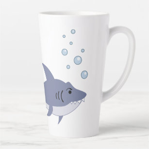 Cartoon zwemmend haai met naam latte Mok