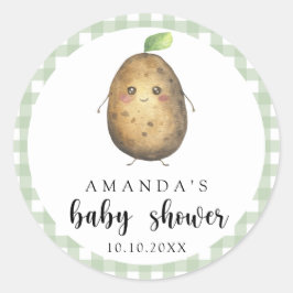 Cartoonaardappelbabyfeestje Ronde Sticker