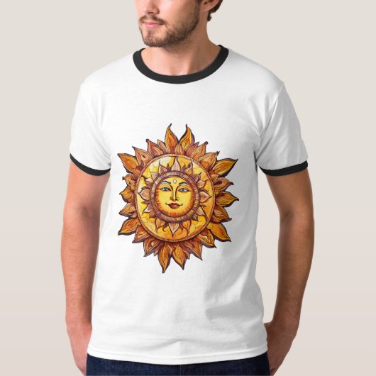 Cartoonachtige Realistische Zon – Levendige Zonne  T-shirt (Voorkant)