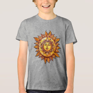 Cartoonachtige Realistische Zon – Levendige Zonne  Tri-Blend Shirt