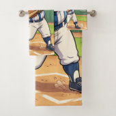 Cartoonbeer speelt honkbal bad handdoek (Insitu)