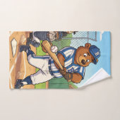 Cartoonbeer speelt honkbal bad handdoek (Handdoek)