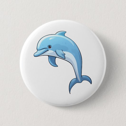 Cartoondolfijnillustratie Ronde Button 5,7 Cm (Voorkant)