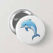 Cartoondolfijnillustratie Ronde Button 5,7 Cm (Voorkant /achterkant)