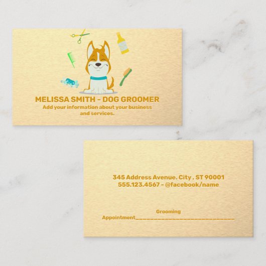Cartoone Pet Trimsalon Afsprakenkaartje (Voorkant / Achterkant)
