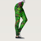 Cartooned Varen Leaf Oerwoud Leggin Print Leggings (Rechts)