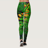 Cartooned Varen Leaf Oerwoud Leggin Print Leggings (Achterkant)