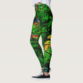 Cartooned Varen Leaf Oerwoud Leggin Print Leggings (Links)